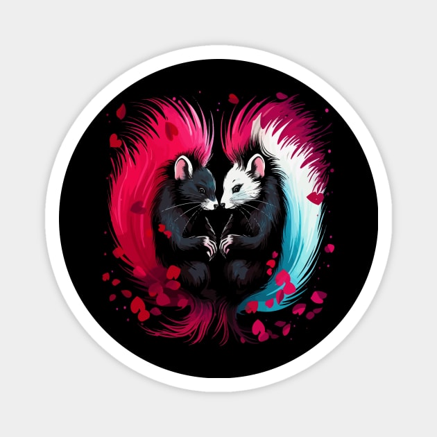 Skunk Couple Valentine Magnet by JH Mart